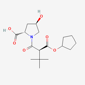 molecular formula C17H27NO6 B591604 (2S,4R)-1-((S)-2-((Cyclopentyloxy)carbonyl)-3,3-dimethylbutanoyl)-4-hydroxypyrrolidine-2-carboxylic acid CAS No. 877069-25-5