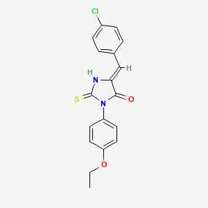 molecular formula C18H15ClN2O2S B5916176 (5Z)-5-[(4-chlorophenyl)methylidene]-3-(4-ethoxyphenyl)-2-sulfanylideneimidazolidin-4-one CAS No. 62468-60-4