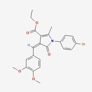 molecular formula C23H22BrNO5 B5916308 ethyl (4Z)-1-(4-bromophenyl)-4-[(3,4-dimethoxyphenyl)methylidene]-2-methyl-5-oxopyrrole-3-carboxylate 
