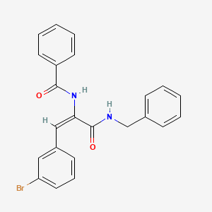 molecular formula C23H19BrN2O2 B5916343 N-[(E)-3-(benzylamino)-1-(3-bromophenyl)-3-oxoprop-1-en-2-yl]benzamide 