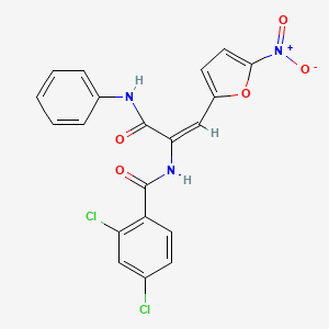 molecular formula C20H13Cl2N3O5 B5916506 N-[1-(anilinocarbonyl)-2-(5-nitro-2-furyl)vinyl]-2,4-dichlorobenzamide 