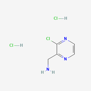 molecular formula C5H8Cl3N3 B591653 (3-Chloropyrazin-2-yl)methanamine dihydrochloride CAS No. 867165-53-5
