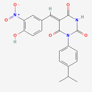 molecular formula C20H17N3O6 B5916541 (5Z)-5-[(4-hydroxy-3-nitrophenyl)methylidene]-1-(4-propan-2-ylphenyl)-1,3-diazinane-2,4,6-trione 