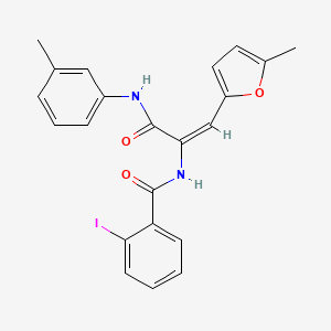 molecular formula C22H19IN2O3 B5916558 2-iodo-N-[(E)-3-(3-methylanilino)-1-(5-methylfuran-2-yl)-3-oxoprop-1-en-2-yl]benzamide 