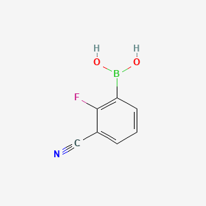 molecular formula C7H5BFNO2 B591656 (3-Cyano-2-fluorophenyl)boronic acid CAS No. 957121-05-0