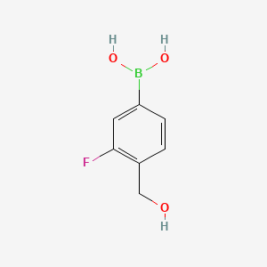 molecular formula C7H8BFO3 B591664 (3-Fluoro-4-(hydroxymethyl)phenyl)boronic acid CAS No. 1082066-52-1
