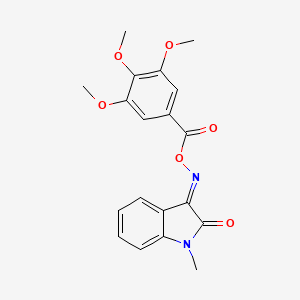 molecular formula C19H18N2O6 B5916640 [(E)-(1-methyl-2-oxoindol-3-ylidene)amino] 3,4,5-trimethoxybenzoate 
