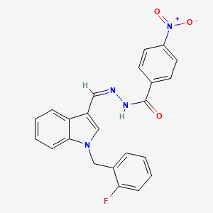 molecular formula C23H17FN4O3 B5916644 N-[(Z)-[1-[(2-fluorophenyl)methyl]indol-3-yl]methylideneamino]-4-nitrobenzamide 