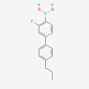 molecular formula C15H16BFO2 B591665 (3-Fluoro-4'-propyl-[1,1'-biphenyl]-4-yl)boronic acid CAS No. 909709-42-8