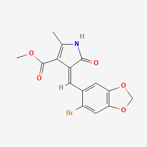 molecular formula C15H12BrNO5 B5916652 methyl (4Z)-4-[(6-bromo-1,3-benzodioxol-5-yl)methylidene]-2-methyl-5-oxo-4,5-dihydro-1H-pyrrole-3-carboxylate 