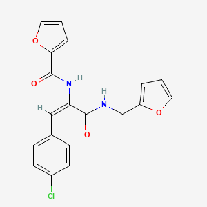molecular formula C19H15ClN2O4 B5916657 N-[(E)-1-(4-chlorophenyl)-3-(furan-2-ylmethylamino)-3-oxoprop-1-en-2-yl]furan-2-carboxamide 