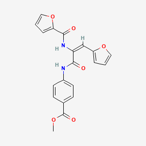 molecular formula C20H16N2O6 B5916691 Methyl 4-[(2E)-3-(furan-2-YL)-2-[(furan-2-YL)formamido]prop-2-enamido]benzoate 