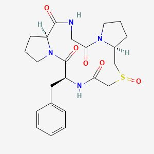 molecular formula C23H30N4O5S B591675 Cyclo(GP-psi(CH2SO)-gfp) CAS No. 136912-19-1