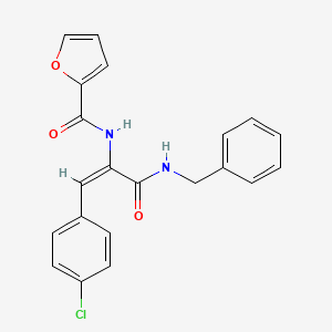 molecular formula C21H17ClN2O3 B5916765 N-[(E)-3-(benzylamino)-1-(4-chlorophenyl)-3-oxoprop-1-en-2-yl]furan-2-carboxamide 