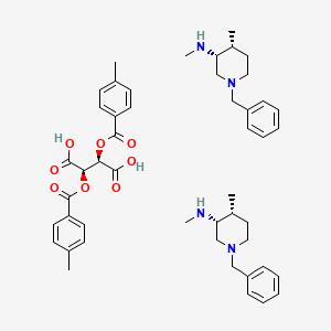 molecular formula C48H62N4O8 B591679 (3R,4R)-1-Benzyl-N,4-dimethylpiperidin-3-amine ((2R,3R)-2,3-bis((4-methylbenzoyl)oxy)succinate) (2:1) CAS No. 477600-71-8