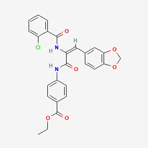 molecular formula C26H21ClN2O6 B5916795 ethyl 4-[[(E)-3-(1,3-benzodioxol-5-yl)-2-[(2-chlorobenzoyl)amino]prop-2-enoyl]amino]benzoate 