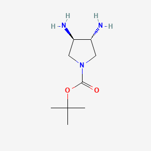 molecular formula C9H19N3O2 B591681 (3R,4R)-Tert-butyl 3,4-diaminopyrrolidine-1-carboxylate CAS No. 503552-68-9