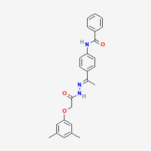 molecular formula C25H25N3O3 B5916837 N-[4-[(E)-N-[[2-(3,5-dimethylphenoxy)acetyl]amino]-C-methylcarbonimidoyl]phenyl]benzamide 