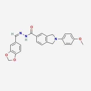 molecular formula C24H21N3O4 B5916900 N-[(Z)-1,3-benzodioxol-5-ylmethylideneamino]-2-(4-methoxyphenyl)-1,3-dihydroisoindole-5-carboxamide 