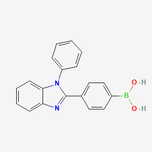 molecular formula C19H15BN2O2 B591693 (4-(1-Phenyl-1H-benzo[d]imidazol-2-yl)phenyl)boronic acid CAS No. 952514-79-3