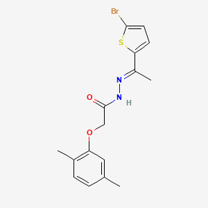 molecular formula C16H17BrN2O2S B5916943 N-[(E)-1-(5-bromothiophen-2-yl)ethylideneamino]-2-(2,5-dimethylphenoxy)acetamide 