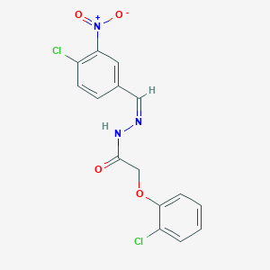 molecular formula C15H11Cl2N3O4 B5916958 N-[(Z)-(4-chloro-3-nitrophenyl)methylideneamino]-2-(2-chlorophenoxy)acetamide 