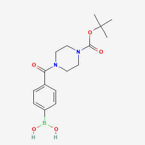 molecular formula C16H23BN2O5 B591697 4-(4-BOC-Piperazine-1-carbonyl)phenylboronic acid CAS No. 1150114-76-3