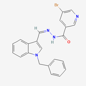 molecular formula C22H17BrN4O B5916978 N'-[(Z)-(1-Benzyl-1H-indol-3-YL)methylidene]-5-bromopyridine-3-carbohydrazide 