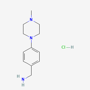 molecular formula C12H20ClN3 B591699 (4-(4-Methylpiperazin-1-yl)phenyl)methanamine hydrochloride CAS No. 1810070-21-3