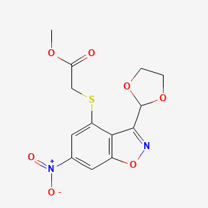 molecular formula C13H12N2O7S B5917033 METHYL 2-{[3-(1,3-DIOXOLAN-2-YL)-6-NITRO-1,2-BENZISOXAZOL-4-YL]SULFANYL}ACETATE 