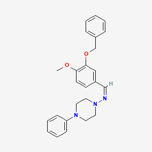 molecular formula C25H27N3O2 B5917079 N-[3-(benzyloxy)-4-methoxybenzylidene]-4-phenyl-1-piperazinamine 