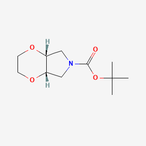 molecular formula C11H19NO4 B591709 (4aR,7aS)-tert-Butyl tetrahydro-2H-[1,4]dioxino[2,3-c]pyrrole-6(3H)-carboxylate CAS No. 694439-03-7