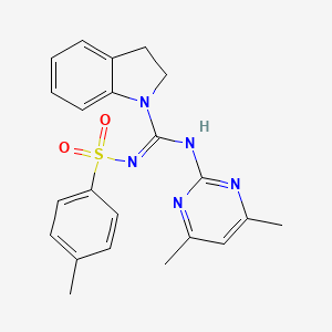 molecular formula C22H23N5O2S B5917396 N-(4,6-dimethylpyrimidin-2-yl)-N'-[(4-methylphenyl)sulfonyl]-2,3-dihydro-1H-indole-1-carboximidamide 