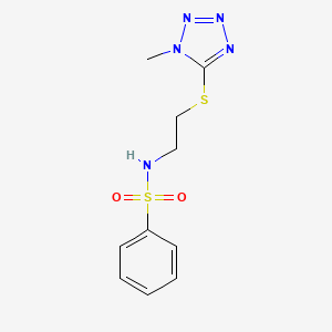 molecular formula C10H13N5O2S2 B5917401 N-[2-(1-Methyl-1H-tetrazol-5-ylsulfanyl)-ethyl]-benzenesulfonamide 