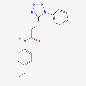 molecular formula C17H17N5OS B5917422 N~1~-(4-ETHYLPHENYL)-2-[(1-PHENYL-1H-1,2,3,4-TETRAAZOL-5-YL)SULFANYL]ACETAMIDE 