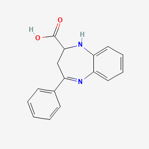 molecular formula C16H14N2O2 B5917430 4-Phenyl-2,3-dihydro-1H-1,5-benzodiazepine-2-carboxylicacid 
