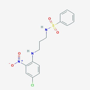 molecular formula C15H16ClN3O4S B5917445 N-{3-[(4-chloro-2-nitrophenyl)amino]propyl}benzenesulfonamide 