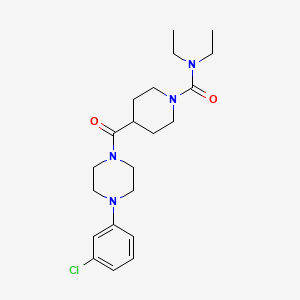 molecular formula C21H31ClN4O2 B5917535 4-{[4-(3-chlorophenyl)piperazin-1-yl]carbonyl}-N,N-diethylpiperidine-1-carboxamide 