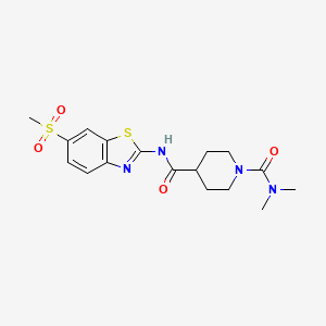molecular formula C17H22N4O4S2 B5917537 N~1~,N~1~-dimethyl-N~4~-[6-(methylsulfonyl)-1,3-benzothiazol-2-yl]piperidine-1,4-dicarboxamide 