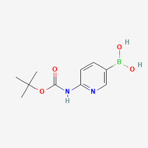 molecular formula C10H15BN2O4 B591764 (6-((tert-Butoxycarbonyl)amino)pyridin-3-yl)boronic acid CAS No. 883231-20-7