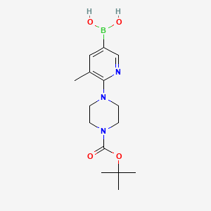 molecular formula C15H24BN3O4 B591765 (6-(4-(叔丁氧羰基)哌嗪-1-基)-5-甲基吡啶-3-基)硼酸 CAS No. 1379476-75-1