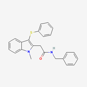 molecular formula C24H22N2OS B5917908 N-Benzyl-2-[1-methyl-3-(phenylsulfanyl)-1H-indol-2-yl]acetamide 
