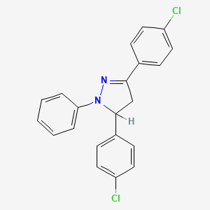 molecular formula C21H16Cl2N2 B5917972 3,5-Bis(4-chlorophenyl)-1-phenyl-2-pyrazoline CAS No. 57845-06-4