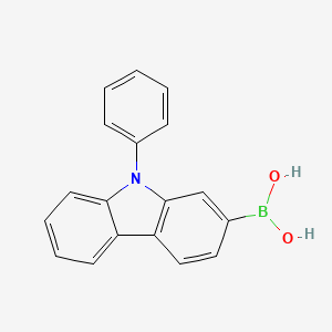 molecular formula C18H14BNO2 B591801 (9-Phenyl-9H-carbazol-2-yl)boronic acid CAS No. 1001911-63-2