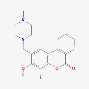 molecular formula C20H26N2O3 B5918113 3-hydroxy-4-methyl-2-[(4-methyl-1-piperazinyl)methyl]-7,8,9,10-tetrahydro-6H-benzo[c]chromen-6-one 