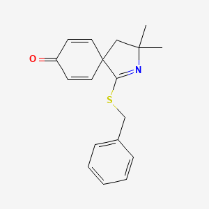 molecular formula C18H19NOS B5918127 1-(Benzylsulfanyl)-3,3-dimethyl-2-azaspiro[4.5]deca-1,6,9-trien-8-one 