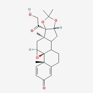 molecular formula C24H30O6 B591830 9b,11b-Epoxy-21-hydroxy-16a,17-(1-methylethylidenedioxy)pregna-1,4-diene-3,20-dione CAS No. 39672-75-8