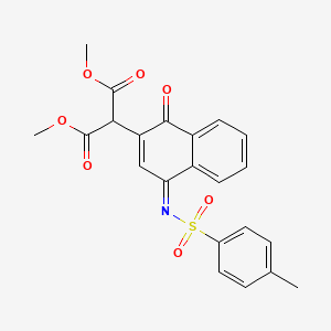 molecular formula C22H19NO7S B5918518 dimethyl (4-{[(4-methylphenyl)sulfonyl]imino}-1-oxo-1,4-dihydro-2-naphthalenyl)malonate 