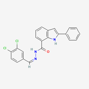 molecular formula C22H15Cl2N3O B5918566 N-[(Z)-(3,4-dichlorophenyl)methylideneamino]-2-phenyl-1H-indole-7-carboxamide 