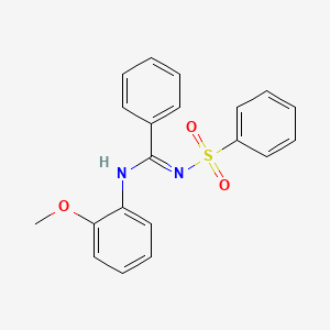 molecular formula C20H18N2O3S B5918624 N-[(E)-(2-methoxyanilino)(phenyl)methylidene]benzenesulfonamide CAS No. 5600-86-2